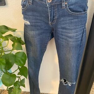 Stylish Distressed Blue Jeans